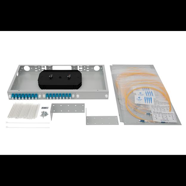 Кросс оптический 19" (ШКОС) укомплектованный на 32 LC порта (комплект с розетками и пигтейлами) фото 2