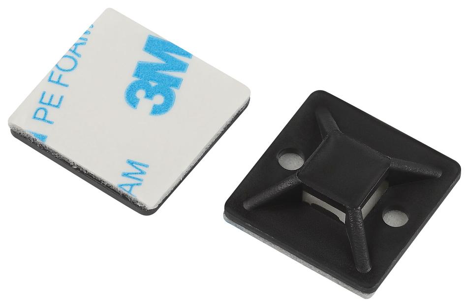 Площадка самоклеящаяся под хомуты 20х20 мм чёрная 50 штук NO-225-343 фото 2