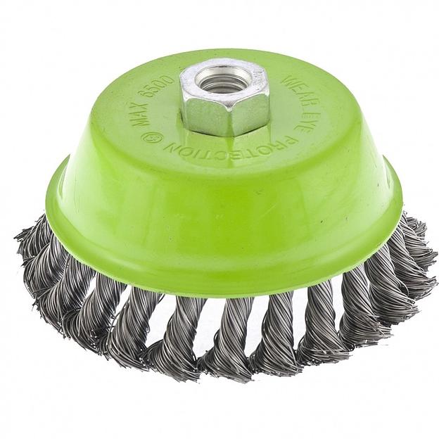 Щетка дисковая по мет. Сибртех 746247 d=75мм d(посад.)=14мм (шлифовальные машины/дрели) (упак.:1шт) фото 2