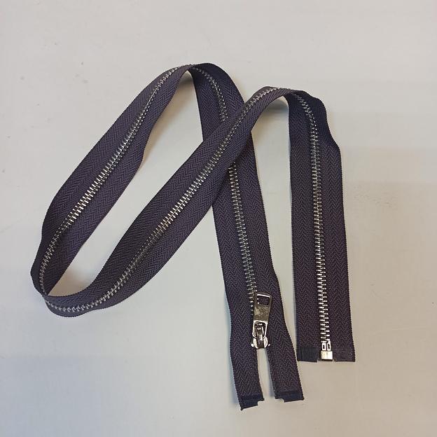 Молния металл №5 80 см 1 зам серебряный зуб Темно- сиреневый фото 1