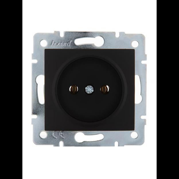 Розетка 1-м СП Karina 16А IP20 без заземл. термопласт механизм черн. бархат LEZARD 707-4288-121B фото 1