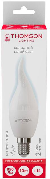 Лампа светодиодная Thomson TH-B2313 10Вт цок.:E14 свеча 220B 6500K св.свеч.бел.хол. Tail Candle (упак.:1шт) фото 3