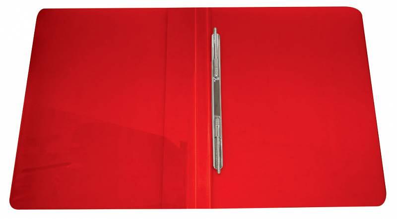 Папка метал.пруж.скоросш. Бюрократ -PZ07PRED A4 пластик 0.7мм внут.и торц.карм красный фото 2