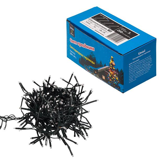 Гирлянда светодиодная с контроллером Фейерверк 3м 200 светодиодов Разноцветный свет Провод зеленый ULD-S0300-200/DGA MULTI IP20 FIRECRACKER фото 2