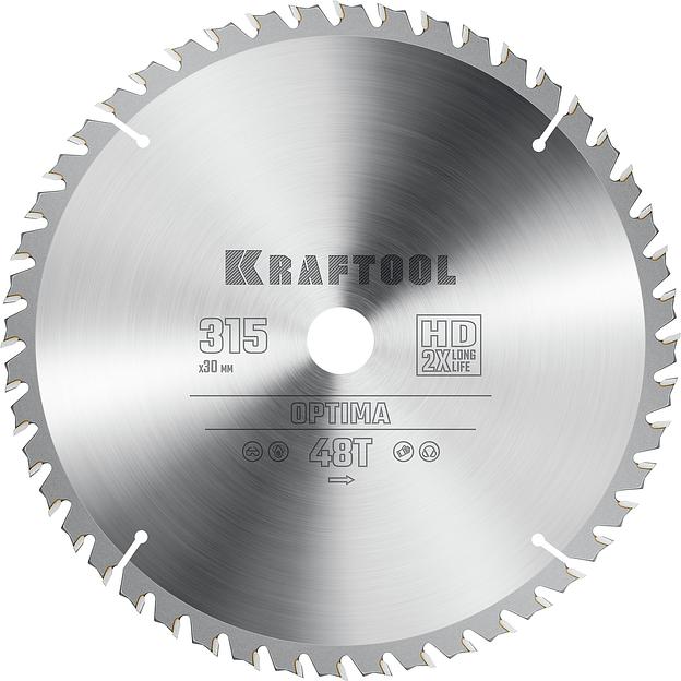 KRAFTOOL Optima, 315 х 30 мм, 48Т, пильный диск по дереву (36951-315-30) фото 1