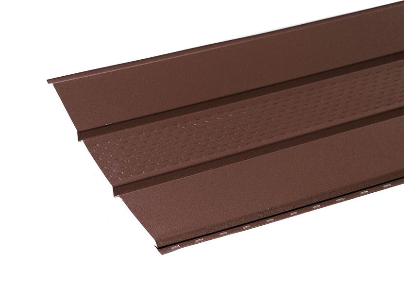 Металлический сайдинг «Гладкий тройной софит с центральной перфорацией» цвет RAL 8017 Матовый «PREMIUM» фото 1