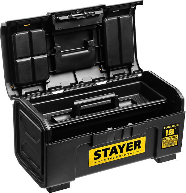 STAYER TOOLBOX-19, 480 х 270 х 240, пластиковый ящик для инструментов, Professional (38167-19) фото 2