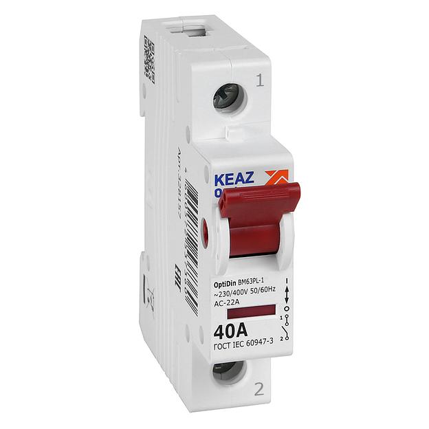 Выключатель нагрузки модульный OptiDin BM63PL-140-УХЛ3 (ВМ63PL) КЭАЗ 328157 фото 1