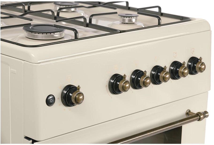 Плита Газовая Nordfrost GG6061Y бежевый (металлическая крышка) реш.сталь фото 6