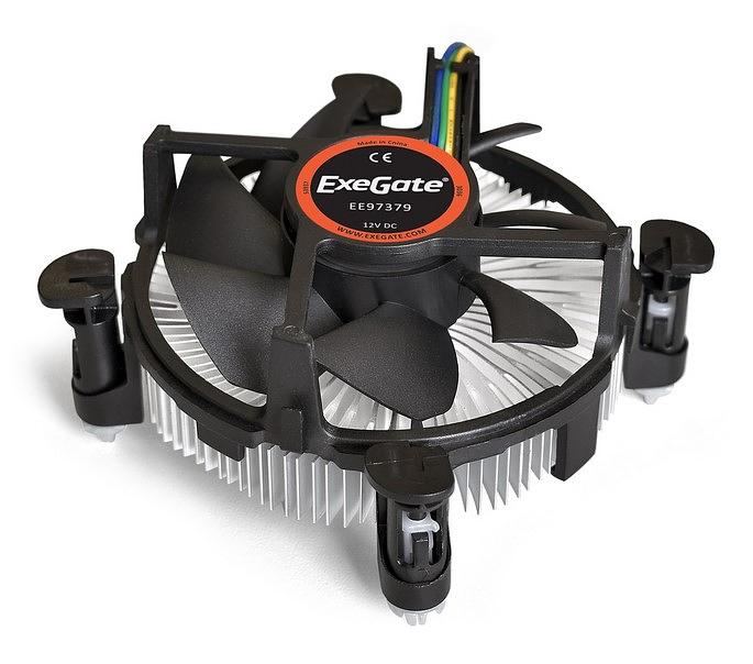Exegate EX283280RUS Кулер ExeGate EE97379, Al, S1150/1151/1155/1156, TDP 65W, Hydro bearing, 4pin, 23.5db, BOX фото 2