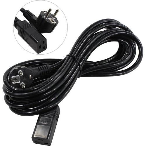 Exegate EP280671RUS Кабель питания ExeGate Power PC19-5P (Евровилка Schuko->С19) VDE-250V-3*1.5mm2, медь, черный, 16А, 5м. фото 1