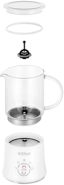Взбиватель молока Kitfort КТ-7199-2 500Вт 780мл. белый фото 7