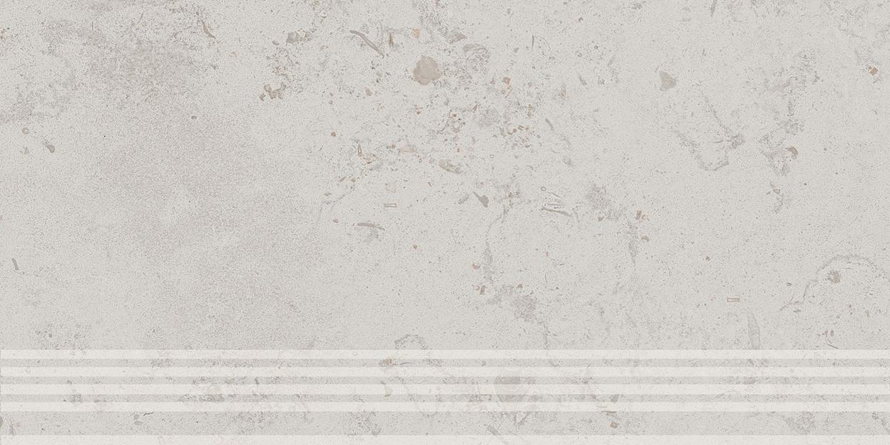 Ступень Kerama Marazzi Про Лаймстоун серый светлый натуральный обрезной 300x600 фото 1