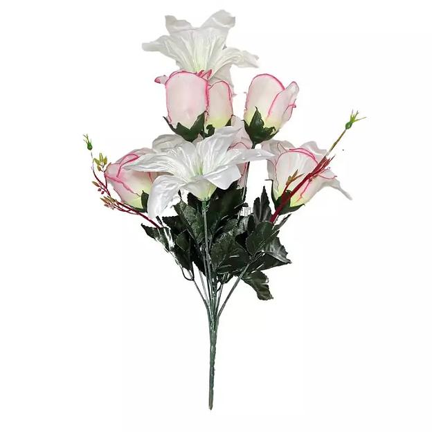 Композиция с лилиями и розами 10 голов (4+6) 41см 215-511+732 фото 3