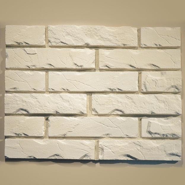 Облицовочный камень для фасада Брик Белый фото 3