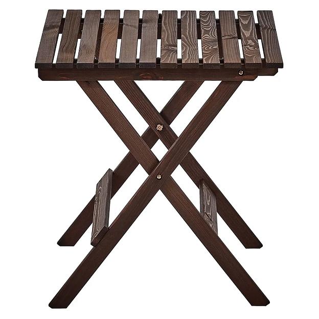 Стол деревянный садовый складной, темно-коричневый, 65х65 см, Вильма, опт фото 3