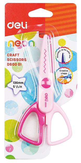 Ножницы Deli ED60001 Neon детские 136мм ручки пластиковые сталь ассорти блистер фото 2