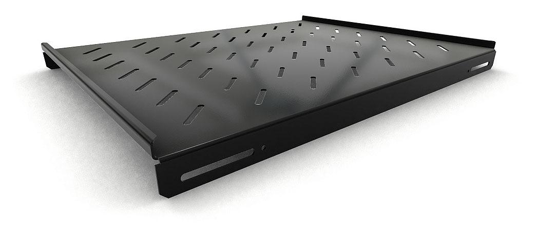 Полка стационарная Hyperline TSH3L-650-RAL9004 1U нагр.:20кг. 19" 650мм черный (упак.:1шт) фото 2