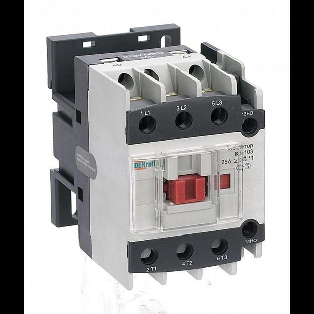 Контактор КМ-103 25А кат. 380В AC 1НО+1НЗ AC-3 DEKraft 22119DEK фото 1