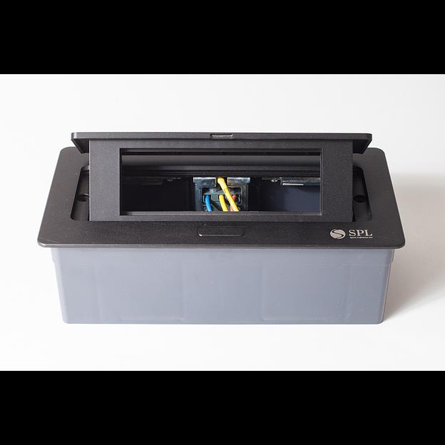 Люк на 3 поста (45х45), металл, черный с пластиковой коробкой, IP40 фото 2