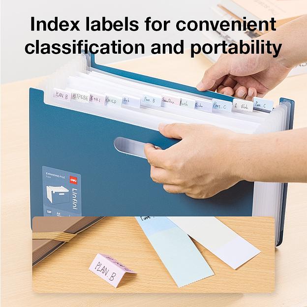 Папка-портфель Deli EF604 13 отдел. A4 полипропилен 0.75мм ассорти фото 3