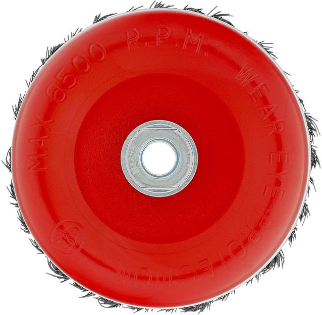 Щетка для УШМ Heavy Duty, 125 мм, М14, Чашка, крученая проволока 0,5 мм// Matrix фото 3