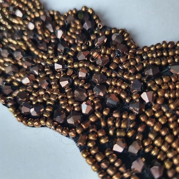 Аппликация пришивная «Цветок» удлинённый коричневый фото 2