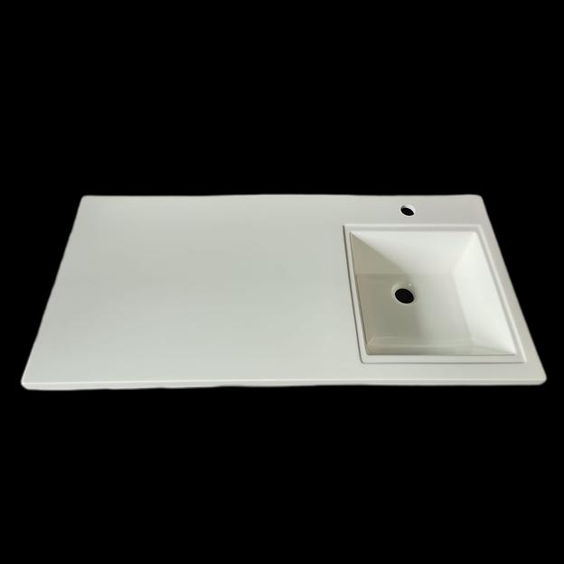 Раковина из искусственного камня «Афина 100» для установки на тумбу и над стиральной машиной ОПТ фото 3