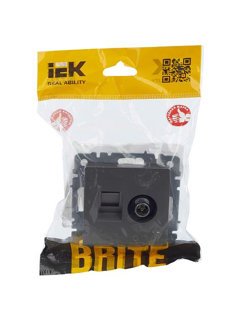 IEK BR-AK20-1-K46 BRITE Роз. двойная TV+RJ45 кат.5E РТВ/РК12-БрС сталь фото 7