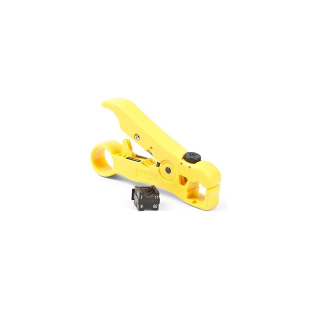 Инструмент зачистки Hyperline (HT-352) для UTP/STP RF-59/6/11/7 (упак:1шт) желтый фото 1