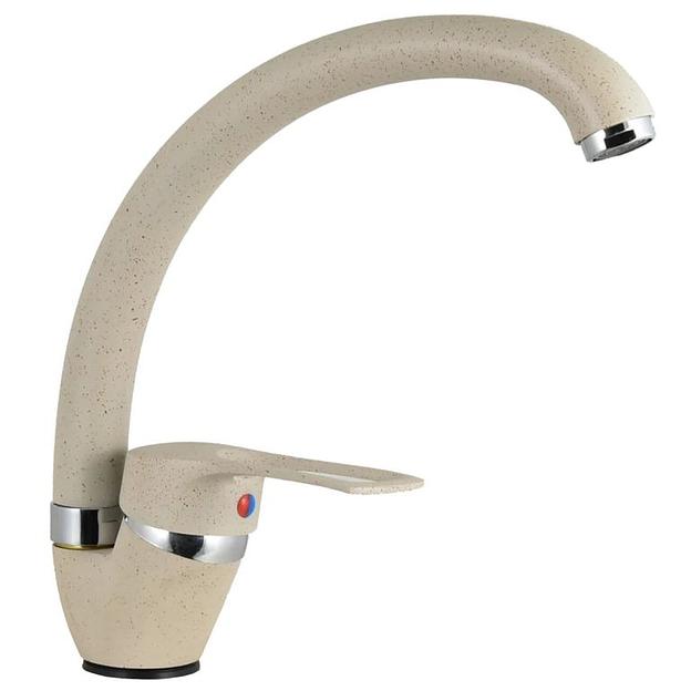 Смеситель для мойки, бежевый, одноручный Juguni Luxe с поворотным изливом фото 1