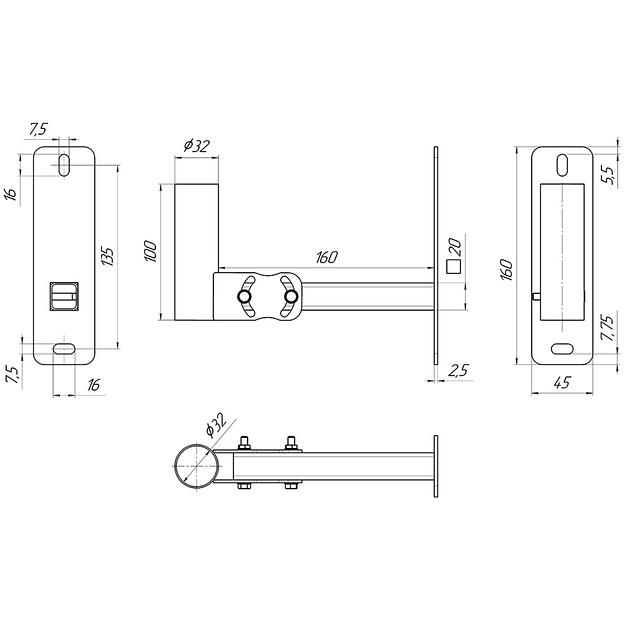 Настенный поворотный кронштейн KH-200R фото 2