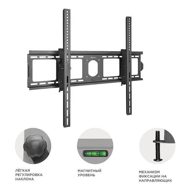 Кронштейн для телевизора Onkron UT4 черный 55"-100" макс.75кг настенный наклон фото 2