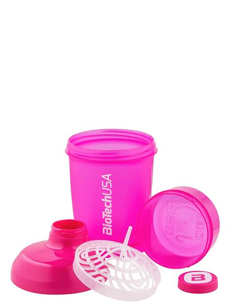 Шейкер с дополнительными отсеками Biotech USA шейкер WAVE + Nano 300 мл розовый ОПТ фото 1