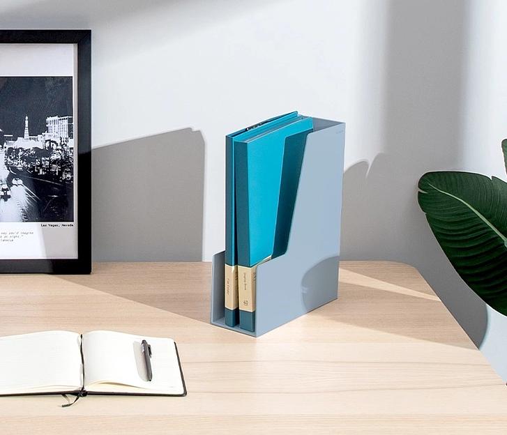 Лоток вертикальный Deli NS022BLUE Nusign 308x249x91мм синий фото 4