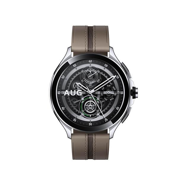 Смарт часы Xiaomi Watch 2 Pro-Bluetooth Silver Case with Brown Leather Strap M2234W1 фото 2