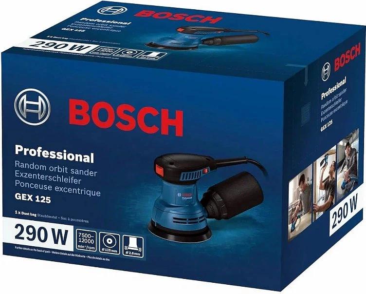 Эксцентриковая шлифмашина Bosch GEX 125 290Вт D125мм (06013A80F0) фото 3
