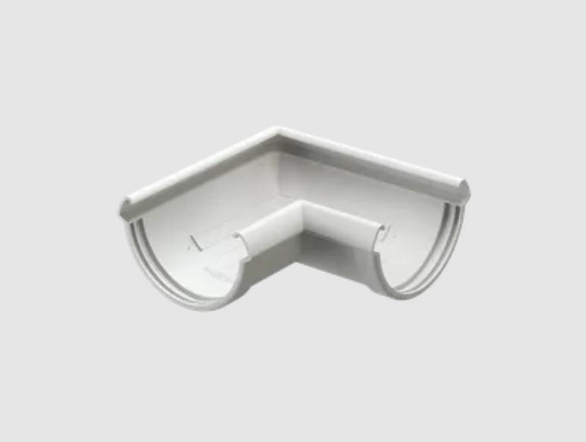 Водосток ПВХ Docke Lux Угловой элемент 90° «LUX» пломбир фото 1