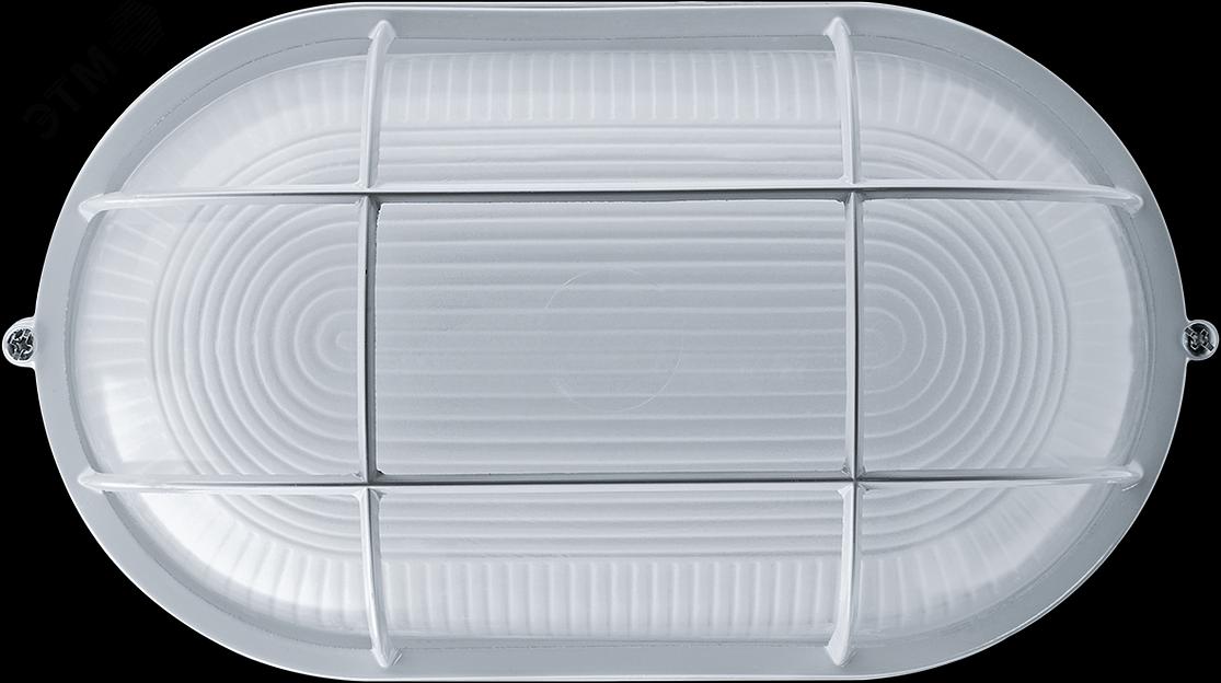 Светильник НПП-100w термостойкий овальный с решеткой IP54 белый фото 1