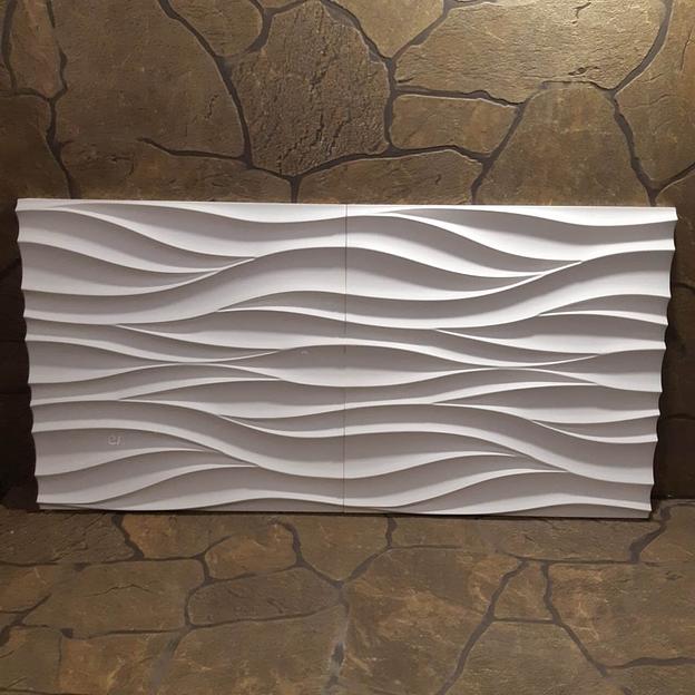 Панель гипсовая 3D эконом «Скандинавская волна» 500×500 мм фото 1
