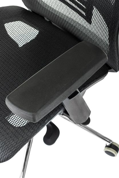Кресло руководителя Бюрократ MC-912-H черный, сетка с подголов. крестов. металл хром фото 6