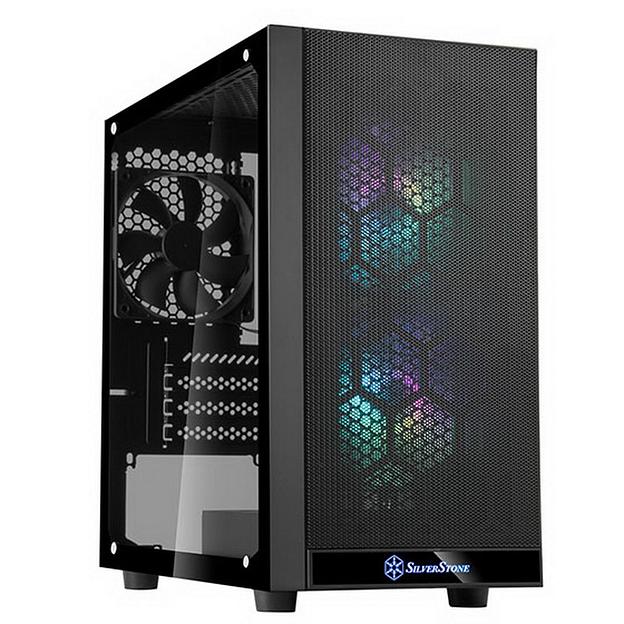SST-PS15B-PRO Precision Mini Tower Micro ATX Computer Case, tempered glass, 2x 120mm ARGB, 1x ARGB Controller, black фото 1