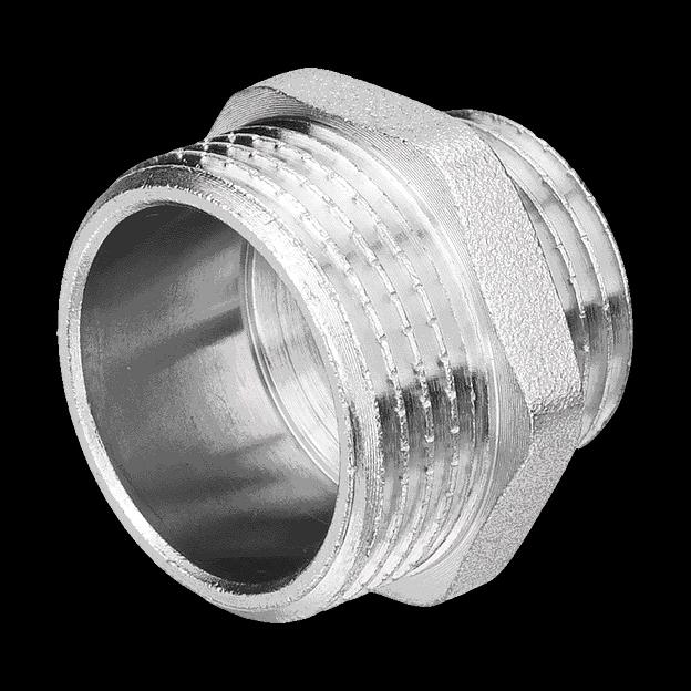 Ниппель НН 3/4'х1/2' переходной, никелированный фото 3