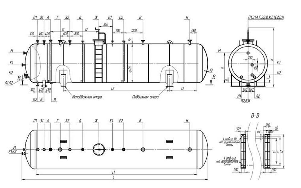 Сосуд горизонтальный под давлением БС-200 фото 3