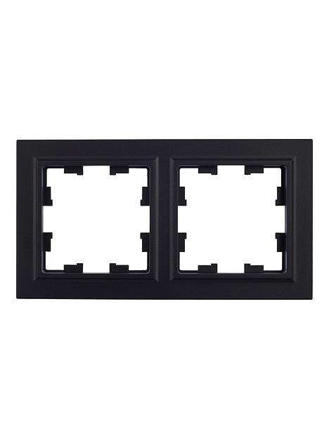 IEK BR-M22-K02 BRITE Рамка 2-мест. РУ-2-БрЧ черн. фото 2