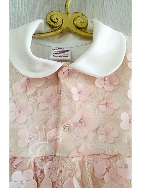 Комбинезон для девочек «Её малышество» с ободком, молочно-розовый, 902-КО, опт фото 5