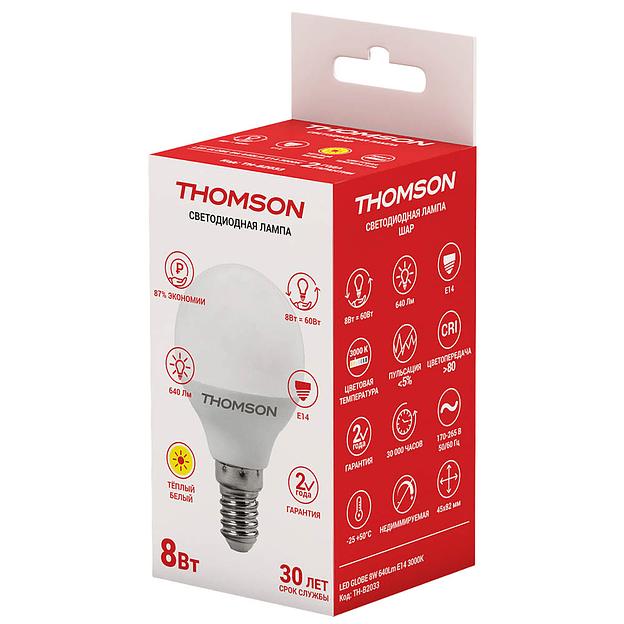 THOMSON LED GLOBE 8W 640Lm E14 3000K TH-B2033 фото 2