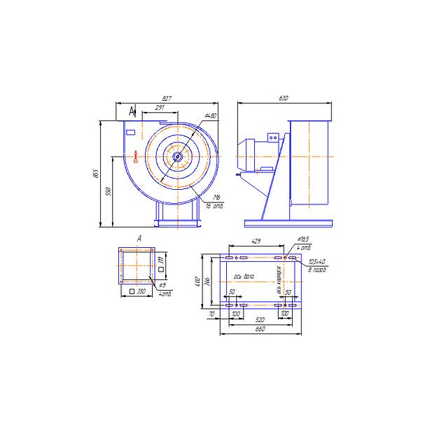 Вентилятор радиальный ВР 85-77 исполнение 1, 4.5 фото 2
