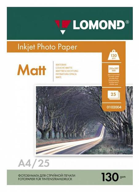 Фотобумага Lomond 0102039 A4/130г/м2/25л./белый матовое/матовое для струйной печати фото 1