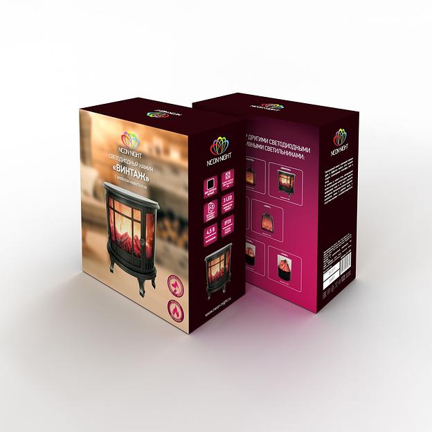 Neon-night 511-032 Светодиодный камин "Винтаж" с эффектом живого огня 30х16х35,5 см, батарейки 3хС (не в комплекте) фото 8